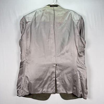 H Freeman Mens 46 R Beige Windowpane Plaid Tweed Blazer Sport Coat 2-Button - Thumbnail 6