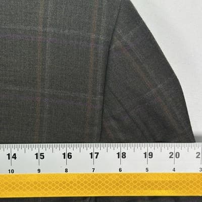 Hickey Freeman Vanguard Blazer 38 R Mens Wool Cashmere Plaid Sport Coat Grey - Thumbnail 9