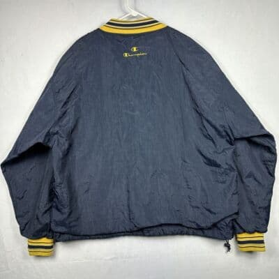 Champion Michigan Pullover Windbreaker Mens XL Navy Blue Spellout Vintage 90s - Thumbnail 2