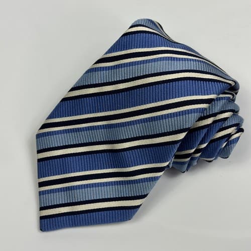 DONALD TRUMP Mens Silk Necktie Blue Striped Tie Signature Collection 3.75” x 59” - Thumbnail 2