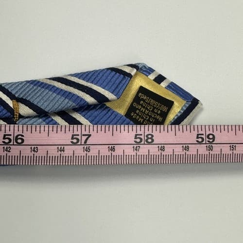 DONALD TRUMP Mens Silk Necktie Blue Striped Tie Signature Collection 3.75” x 59” - Thumbnail 9