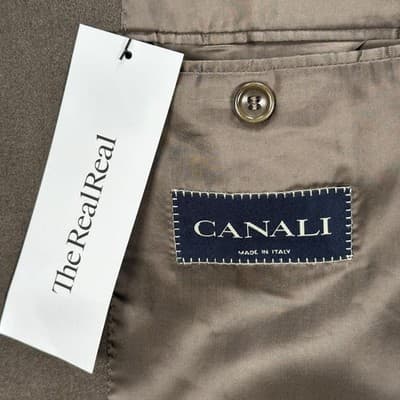 Canali 100% Cashmere Blazer Brown 44R Suit Jacket Sport Coat Loro Piana Italy - Thumbnail 6