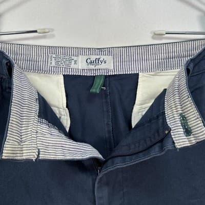 Cuffy's of Cape Cod Mens 36 Shorts Navy Blue Classic Chino Casual Cotton 8” - Thumbnail 3
