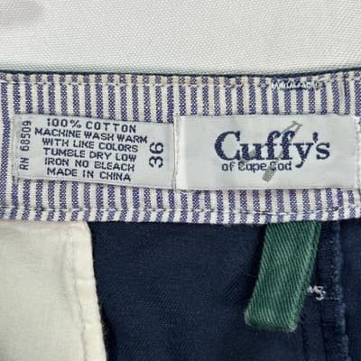 Cuffy's of Cape Cod Mens 36 Shorts Navy Blue Classic Chino Casual Cotton 8” - Thumbnail 4