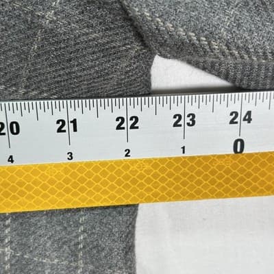 H. Freeman Mens 44 R Grey Windowpane Plaid Wool Sport Coat Blazer Made USA 44R - Thumbnail 7