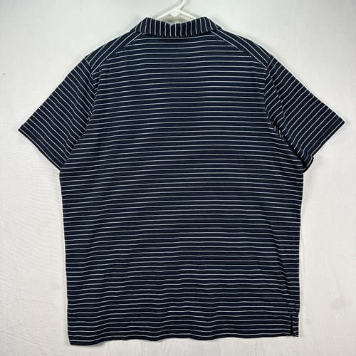 TASC Performance Polo Shirt Mens 2XL Navy Blue Striped Cotton Bamboo Stretch - Thumbnail 3