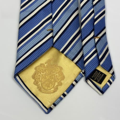 DONALD TRUMP Mens Silk Necktie Blue Striped Tie Signature Collection 3.75” x 59” - Thumbnail 5