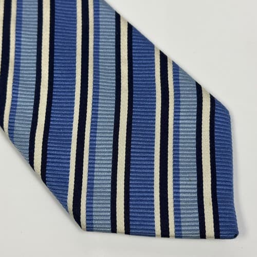 DONALD TRUMP Mens Silk Necktie Blue Striped Tie Signature Collection 3.75” x 59” - Thumbnail 3