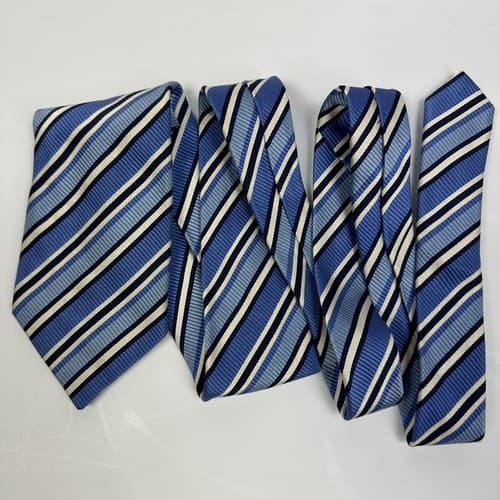 DONALD TRUMP Mens Silk Necktie Blue Striped Tie Signature Collection 3.75” x 59” - Thumbnail 4