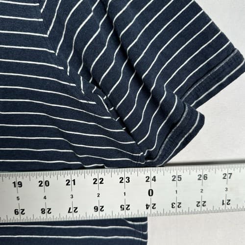 TASC Performance Polo Shirt Mens 2XL Navy Blue Striped Cotton Bamboo Stretch - Thumbnail 7