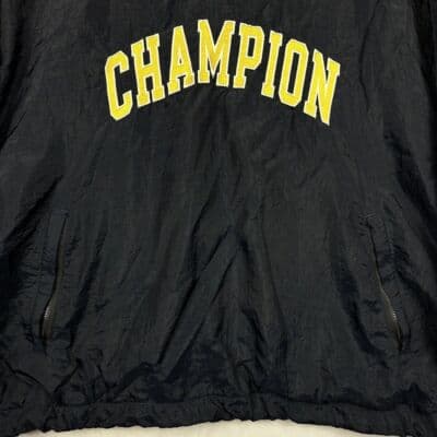 Champion Michigan Pullover Windbreaker Mens XL Navy Blue Spellout Vintage 90s - Thumbnail 5
