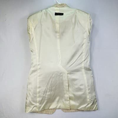 Vintage Pierre Cardin Mens 40 L Plaid Blazer Tan Red 2-Button Sport Coat - Thumbnail 9