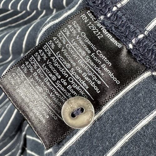 TASC Performance Polo Shirt Mens 2XL Navy Blue Striped Cotton Bamboo Stretch - Thumbnail 6