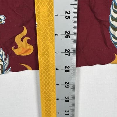 Guess Jeans Rayon Shirt Mens Large Red Button Up Short Sleeve Dragon Flame Print - Thumbnail 6