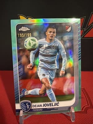 2025 Topps Chrome MLS - Dejan Jovelic #95 Aqua Refractor /199 - Kansas - Thumbnail 2
