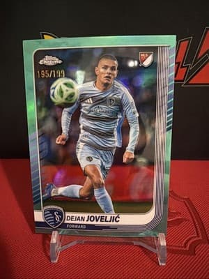 2025 Topps Chrome MLS - Dejan Jovelic #95 Aqua Refractor /199 - Kansas - Image 1