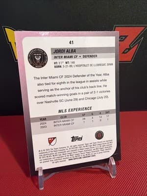 2025 Topps Chrome MLS Jordi Alba Aqua Refractor /199 Inter Miami FC - Thumbnail 2