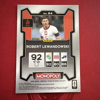 2026 Panini Prizm Monopoly FIFA World Cup Robert Lewandowski Card #84 - Thumbnail 2