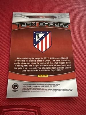 2025 Panini Prizm FIFA Club World Cup Atletico De Madrid Team Badges #1 - Thumbnail 3