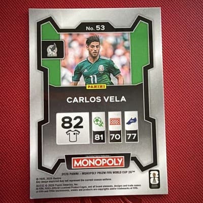 Carlos Vela 2026 Monopoly Prizm Fifa World Cup #53 Mexico Soccer - Thumbnail 2