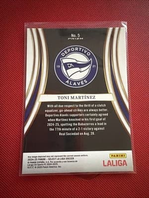 2024-25 Panini Select La Liga Equalizers Silver Paralel #5 Toni Martinez - Thumbnail 2