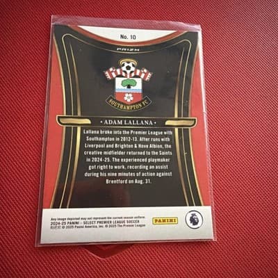 2024-25 Panini Select Premier League Unstoppable Adam Lallana #10 Silver Prizm - Thumbnail 2