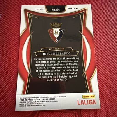 2024-25 Panini Select LA LIGA Terrace Jorge Herrando #64 Pink Mojo Prizm /179 RC - Thumbnail 2