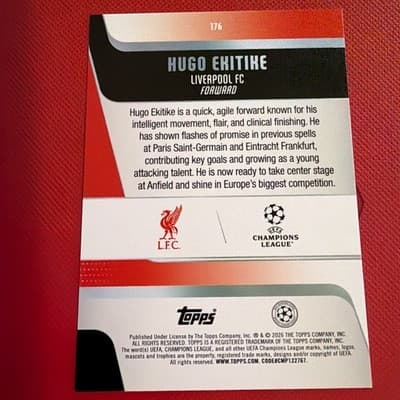 2025-26 Topps UEFA Club Competitions Soccer - #176 Liverpool - HUGO EKITIKE - Thumbnail 2