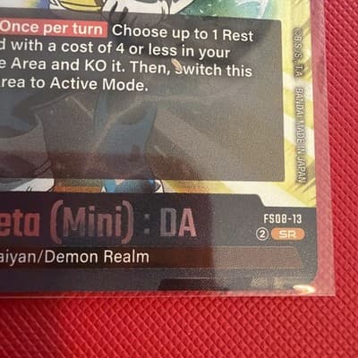 Dragon Ball Fusion World FS08-13 Vegeta Mini DA Super Rare - Thumbnail 2