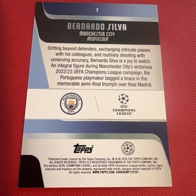 2025-26 Topps FLAGSHIP UEFA Club Competitions #2 Bernardo Silva, Manchester City - Thumbnail 6