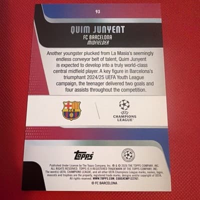 2025-26 Topps UEFA Club Competitions #93 Quim Junyent Rookie RC - Thumbnail 6