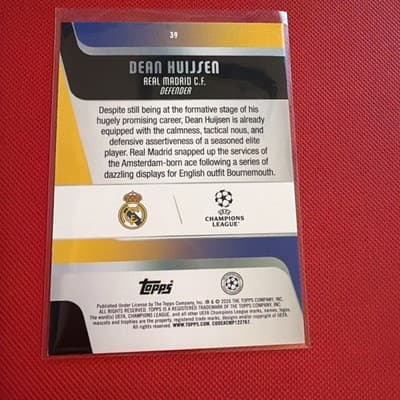 Topps Dean Huijsen Real Madrid 39 Tiny Diamonds Foil UEFA Champions League 2026 - Thumbnail 2