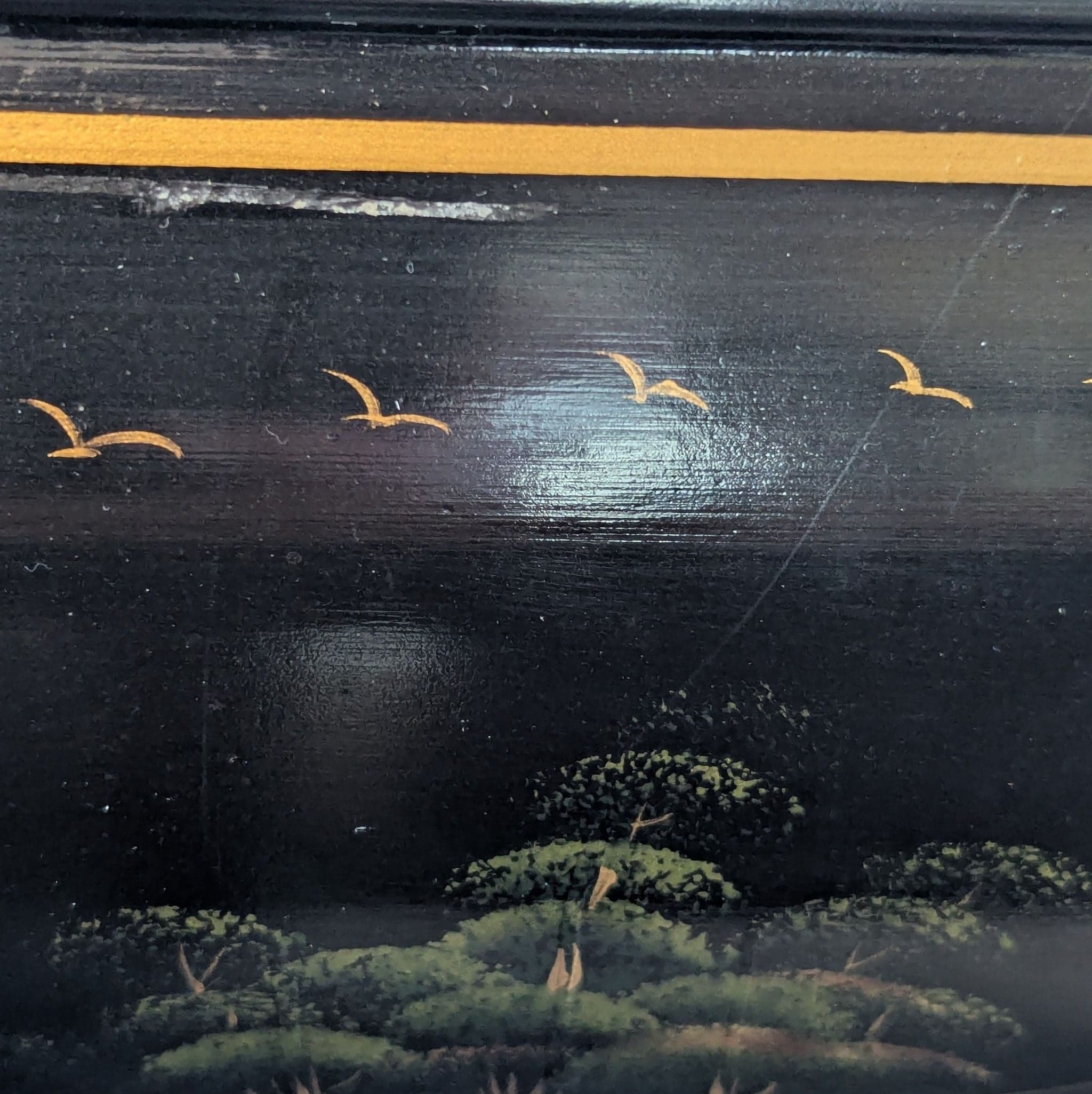Custom Black Lacquer Chinoiserie Console Table - Thumbnail 11