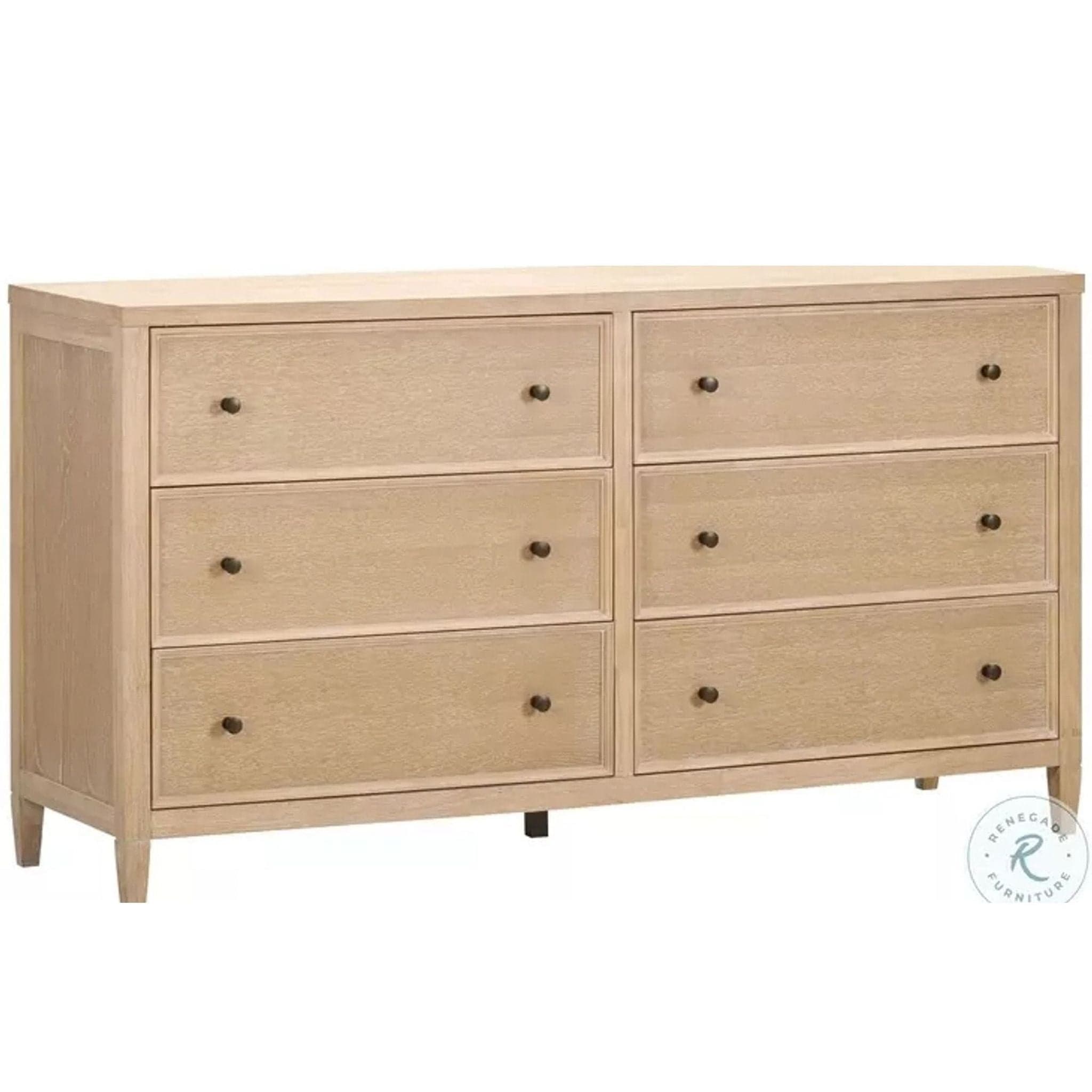 Bristol Park Whitewashed Oak Wood 6-Drawer Dresser - Thumbnail 5