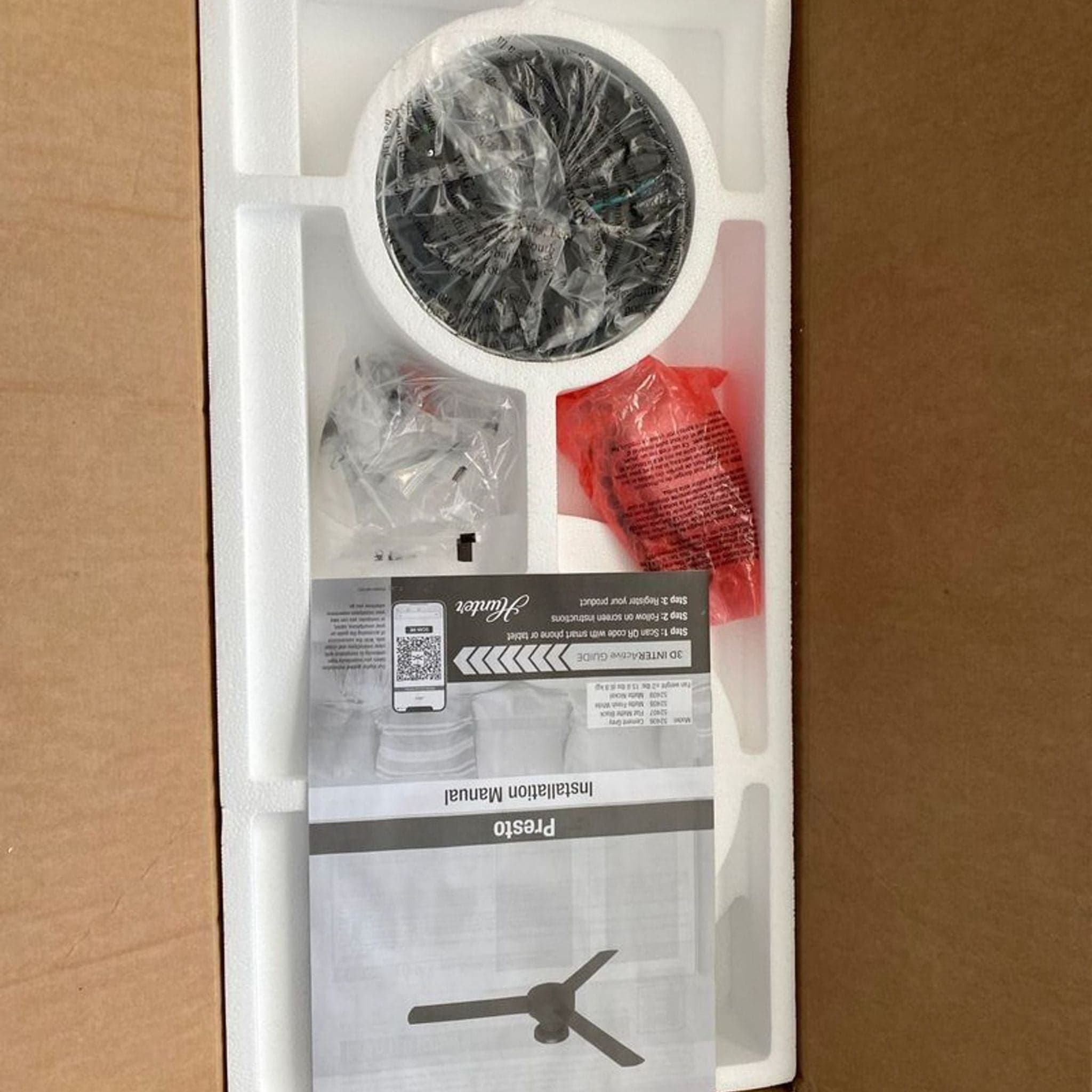 Hunter Presto 52-Inch Modern White Ceiling Fan - New in Box - Image 1