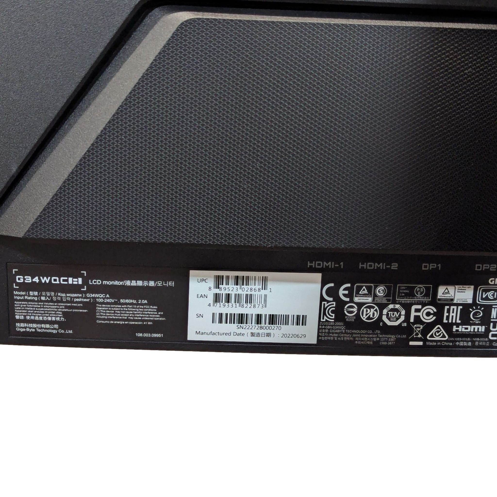 Gigabyte 34" Curved UltraWide Monitor - Immersive Display for Work & Play - Thumbnail 4