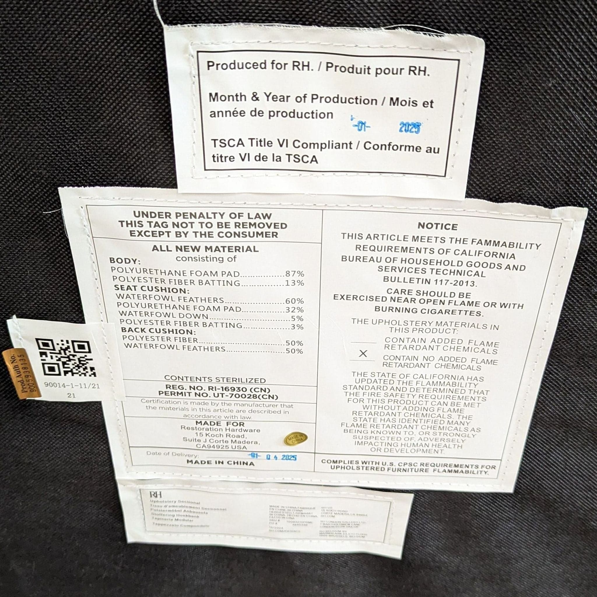 Restoration Hardware Cloud Armless Sectional Chair - Thumbnail 6