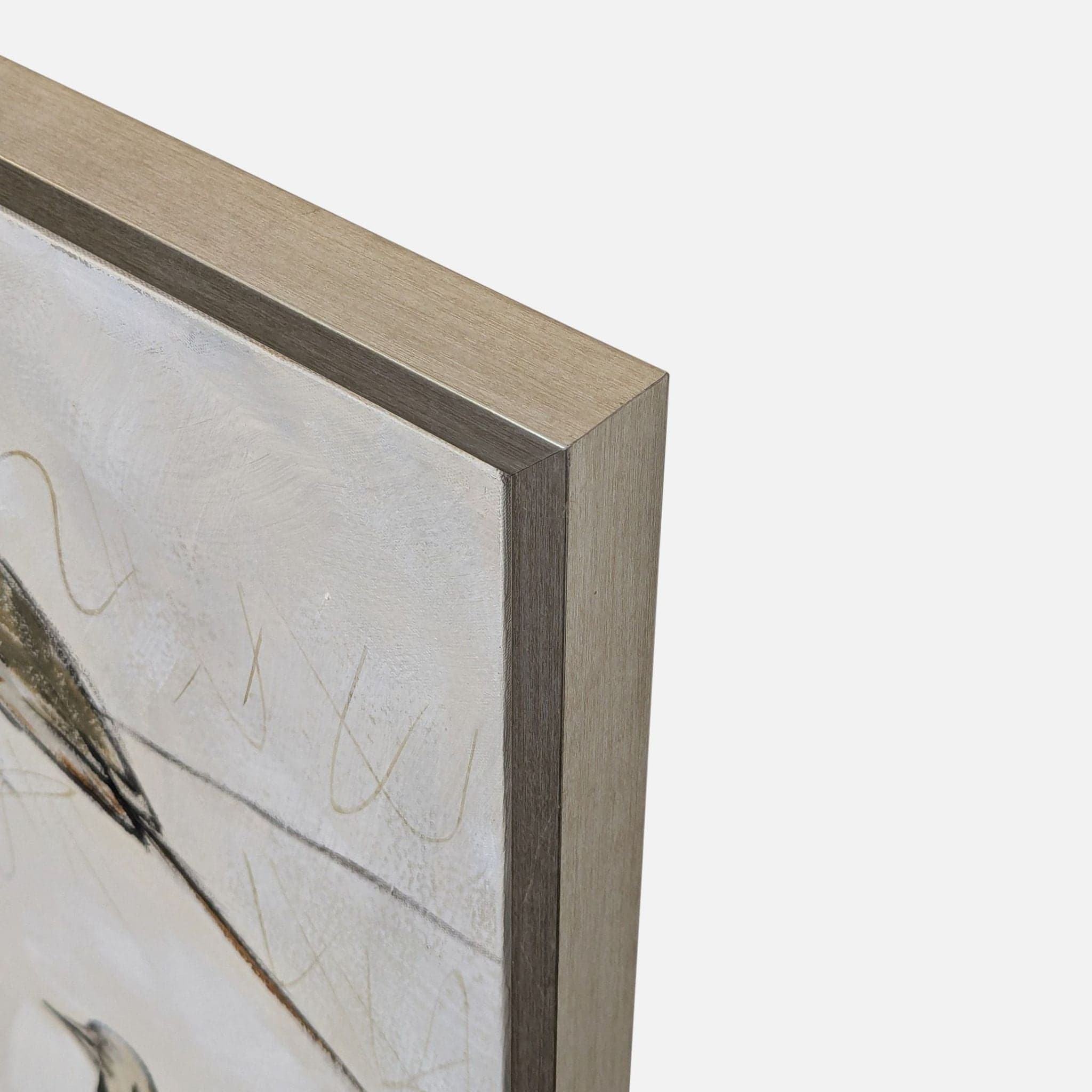 Framed Bird Drawing on Wires – Large Wall Art Painting - Thumbnail 6