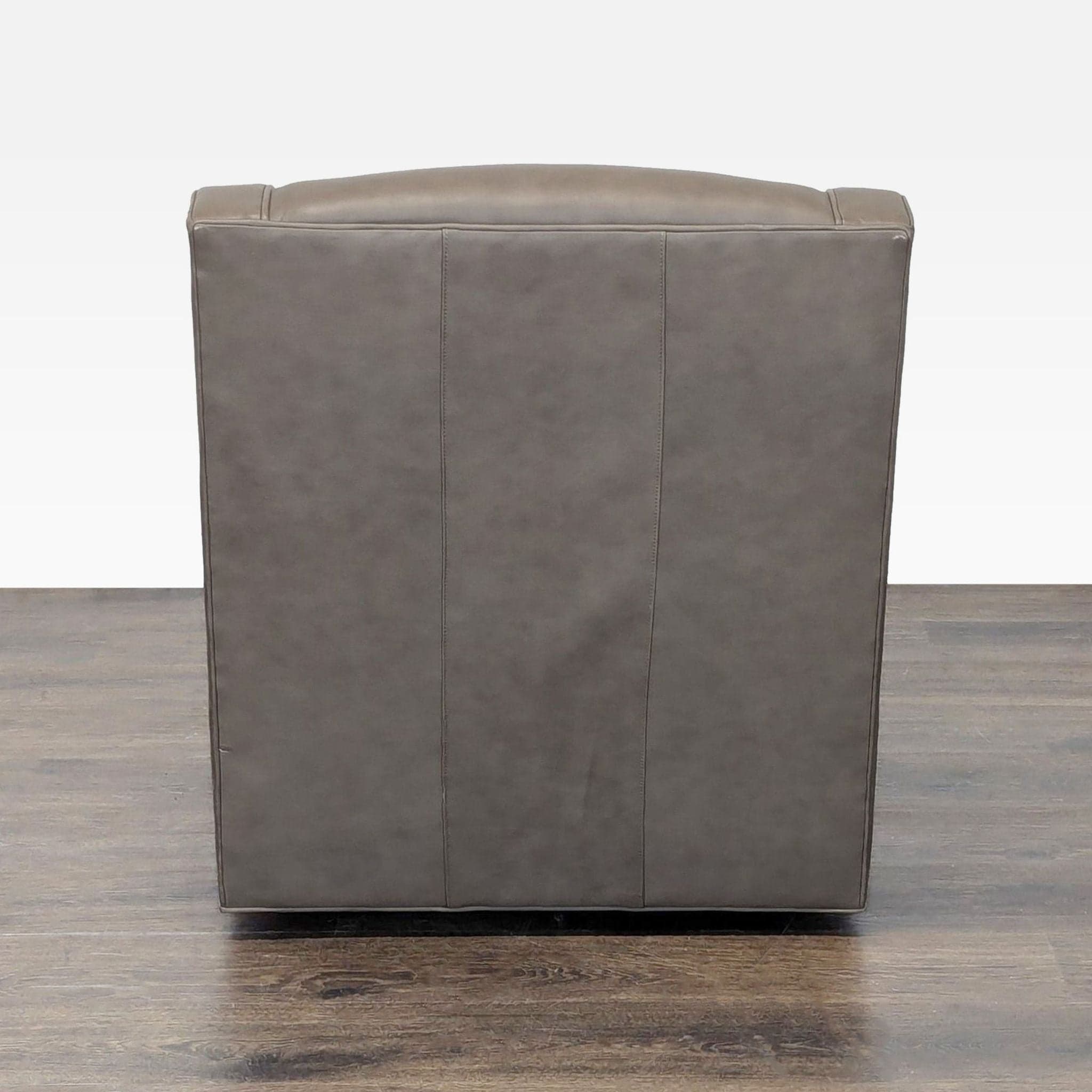 Lexington Taupe Leather Lounge Swivel Chair - Thumbnail 6