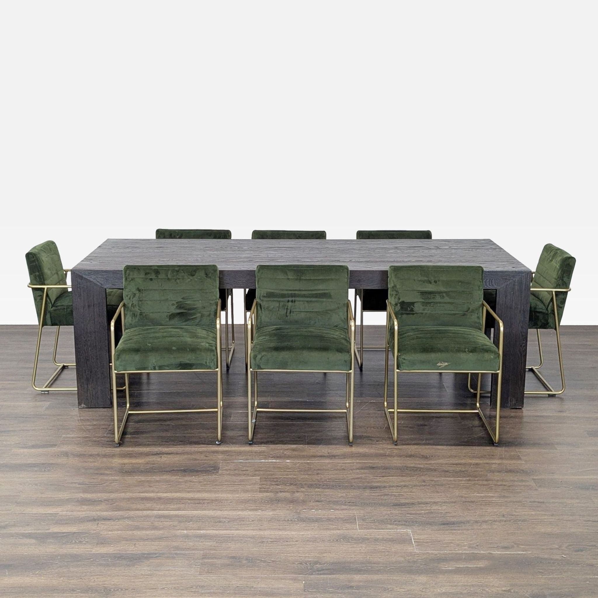 Restoration Hardware Machinto Dining Table with 8 Joybird Magill Armchairs - Thumbnail 3