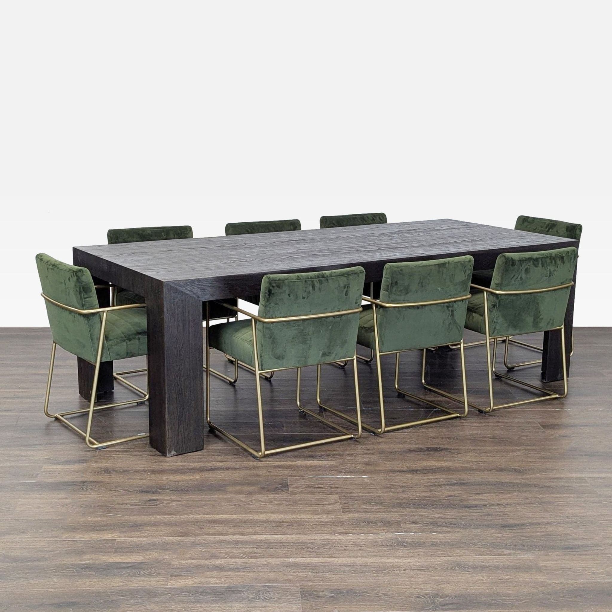 Restoration Hardware Machinto Dining Table with 8 Joybird Magill Armchairs - Thumbnail 5