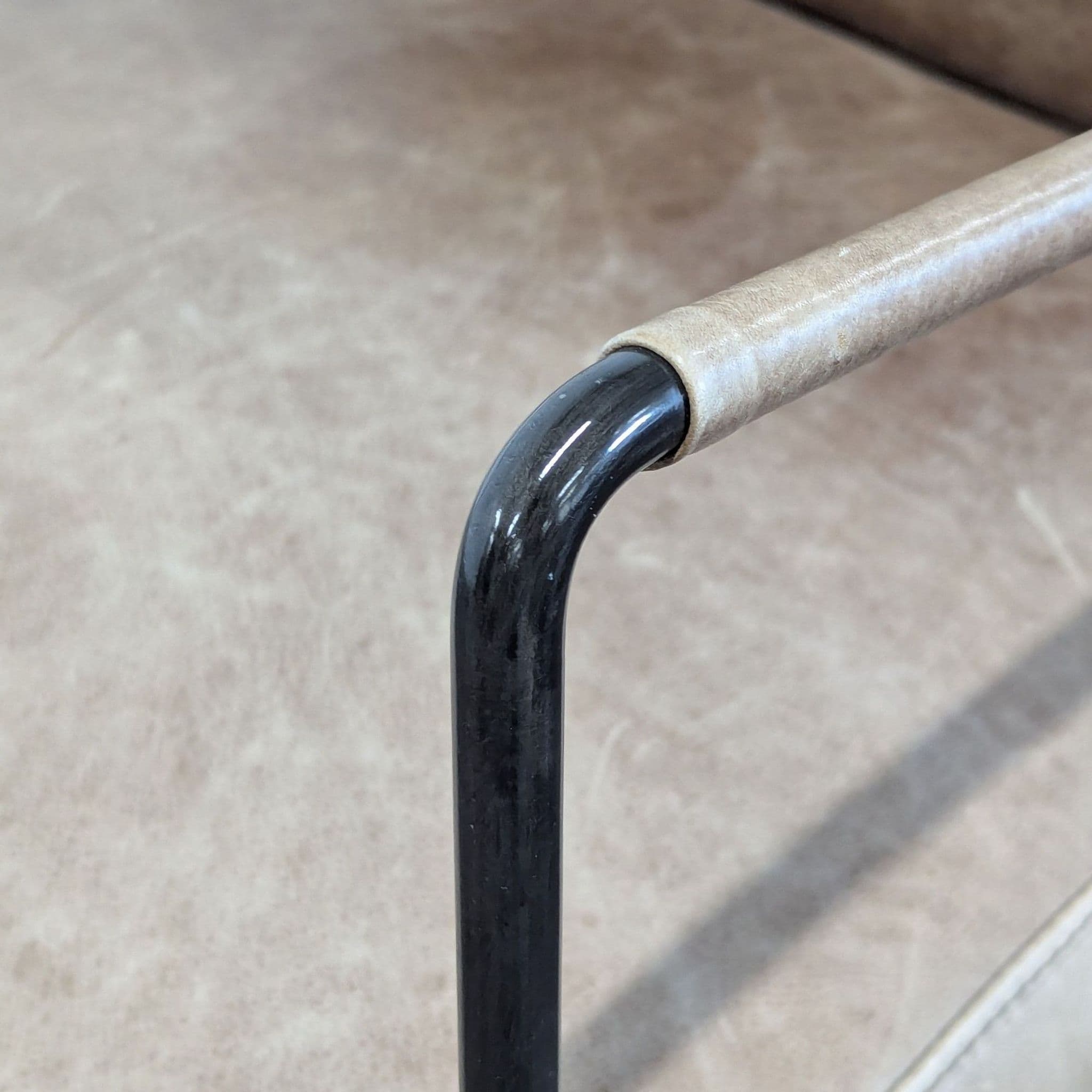 Moe's Home Collection Dagwood Modern Leather Lounge Chair with Metal Frame - Thumbnail 6