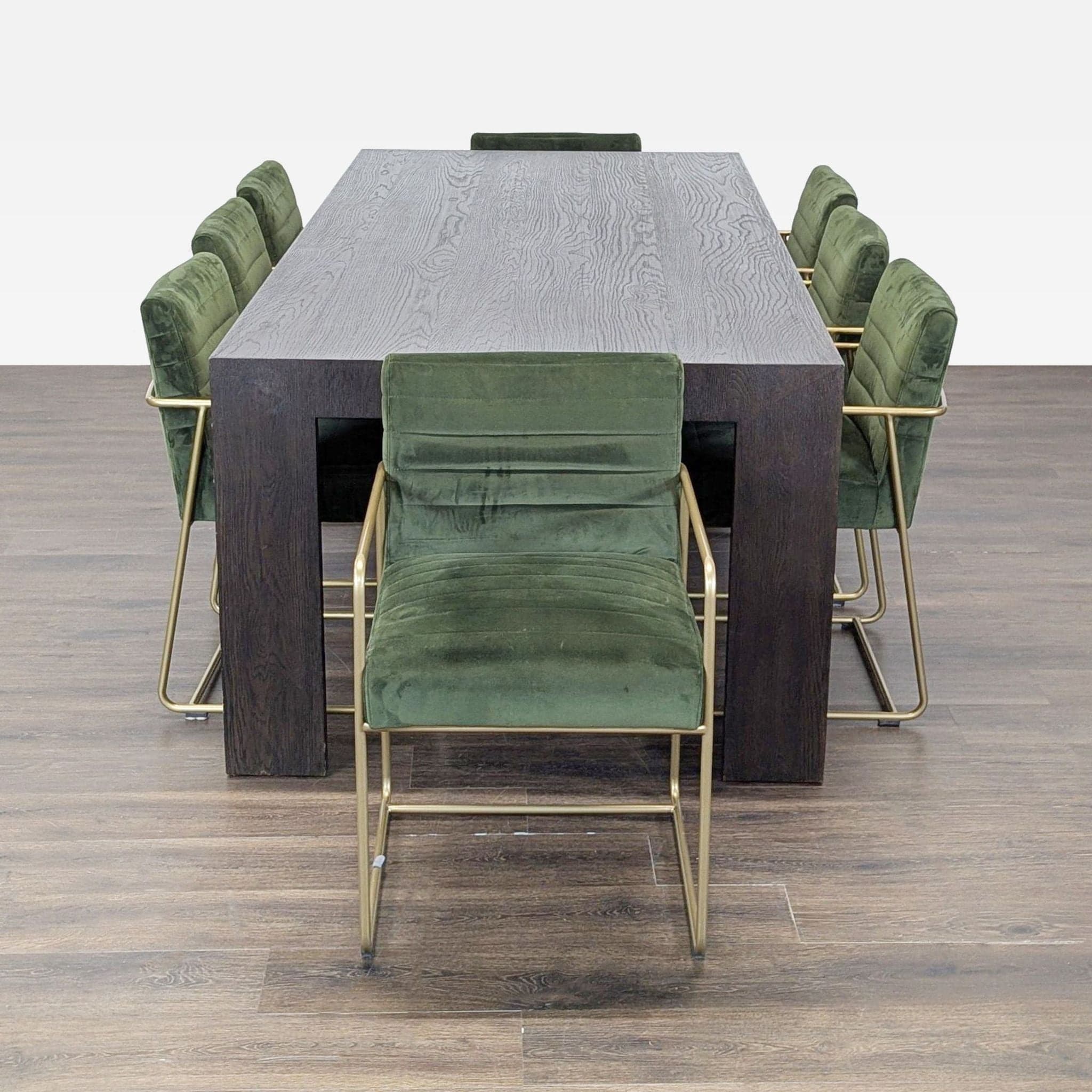 Restoration Hardware Machinto Dining Table with 8 Joybird Magill Armchairs - Image 1