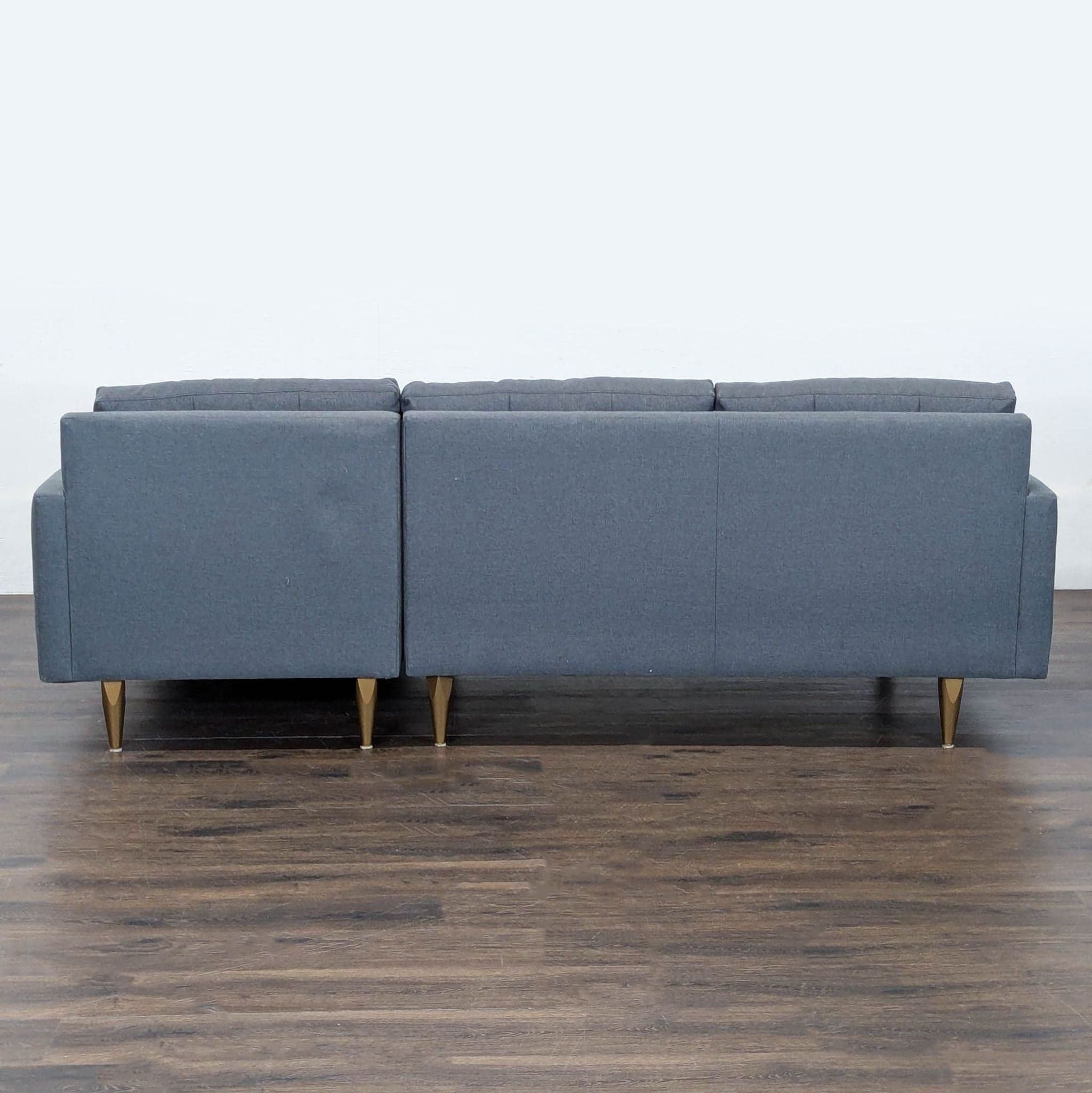 Crate & Barrel Petrie Modern Gray Sectional Sofa with Chaise - Thumbnail 4
