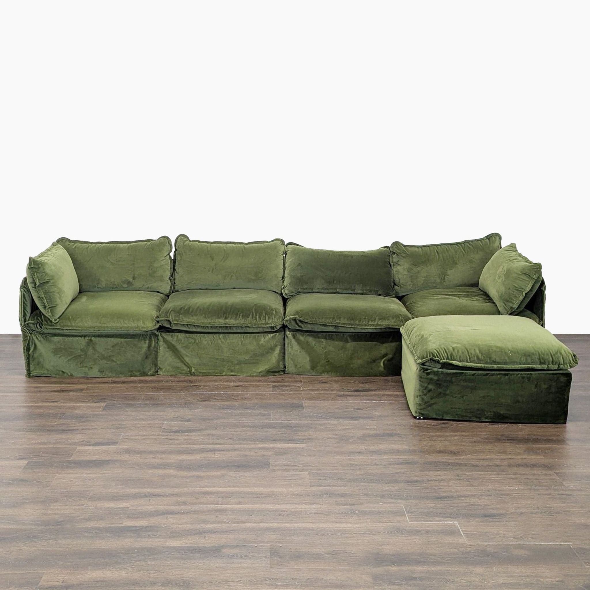 Anabei Modern Modular Washable Sectional in Olivine - Image 1