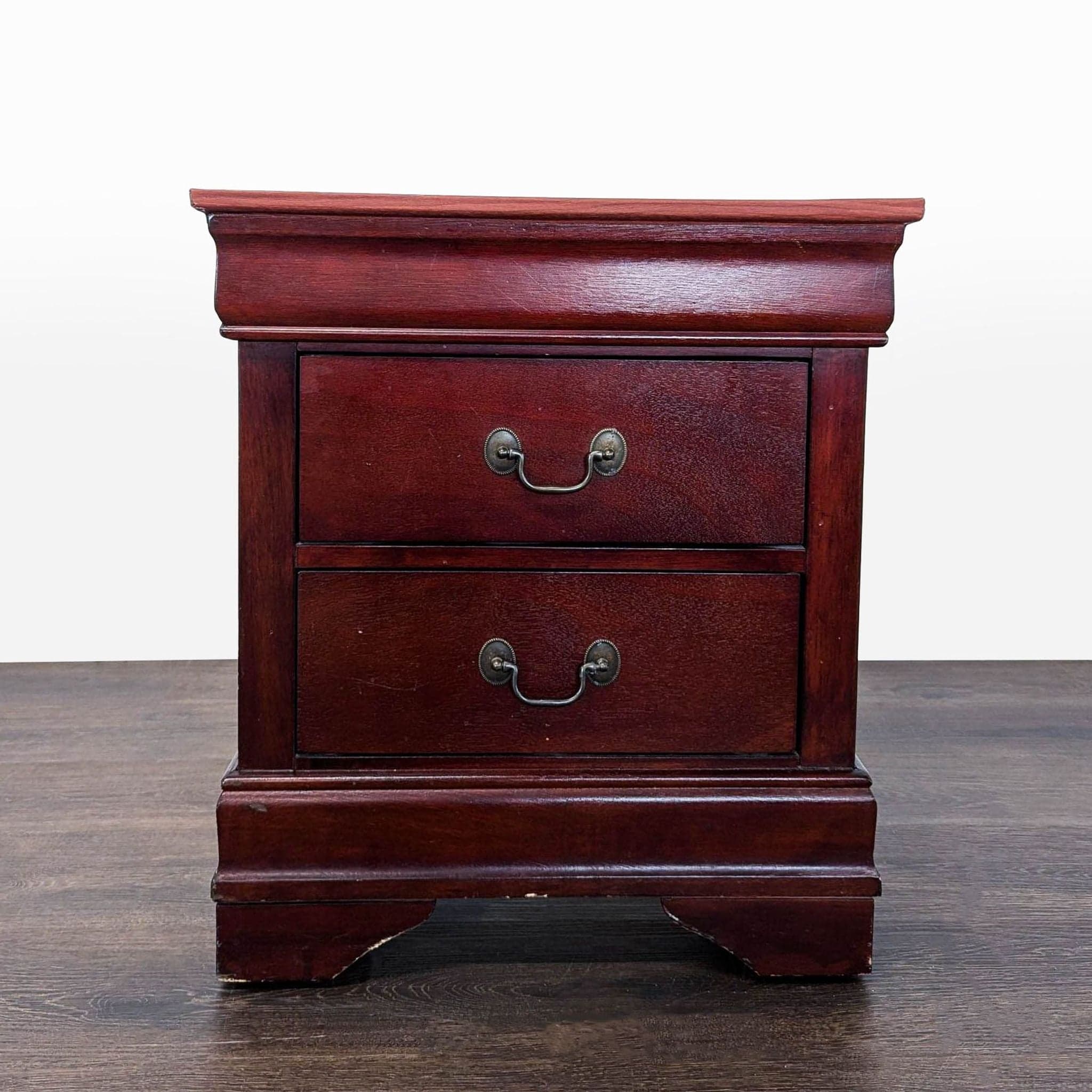 Two Drawer Wood Nightstand - Image 1
