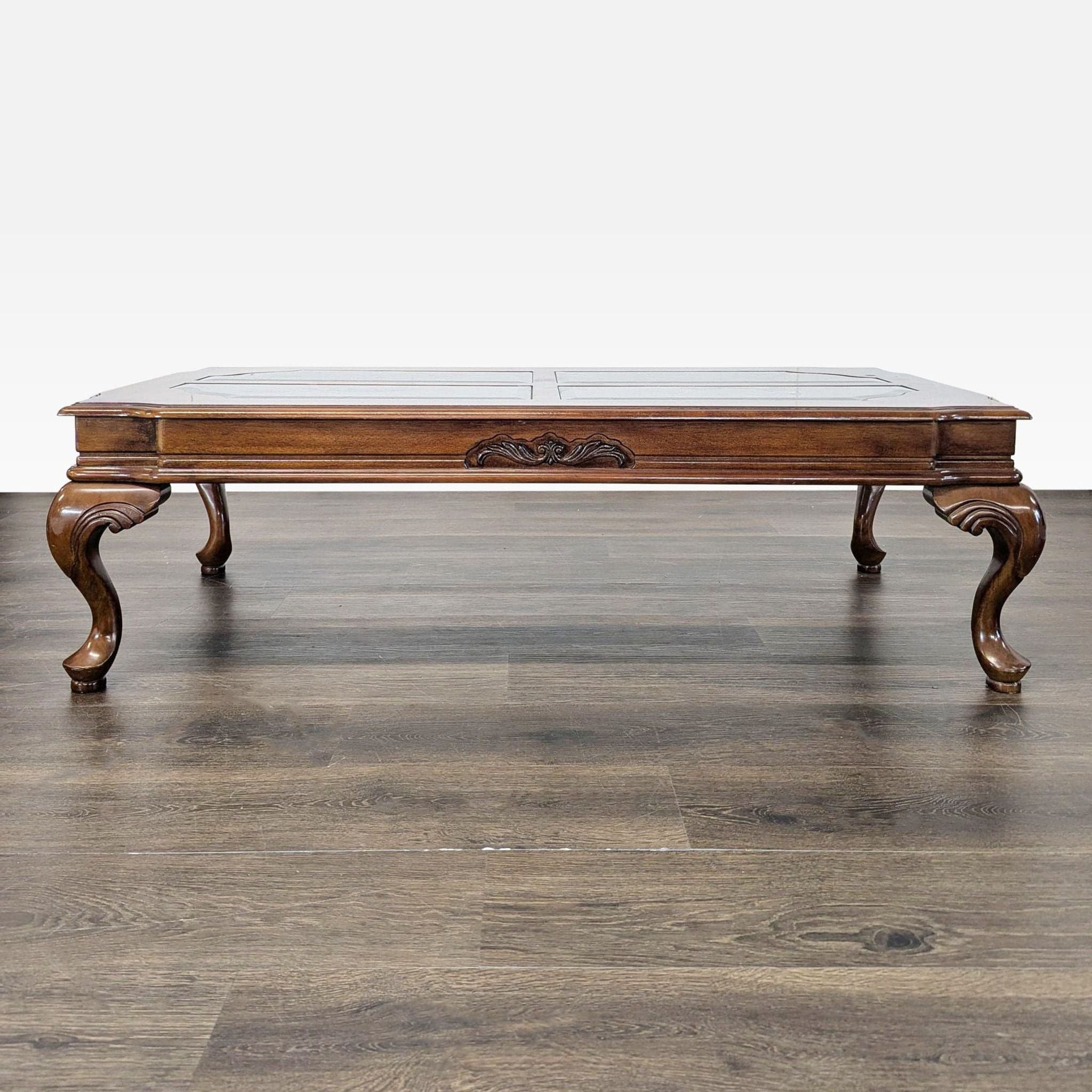 Carved Cherrywood Coffee Table - Image 1