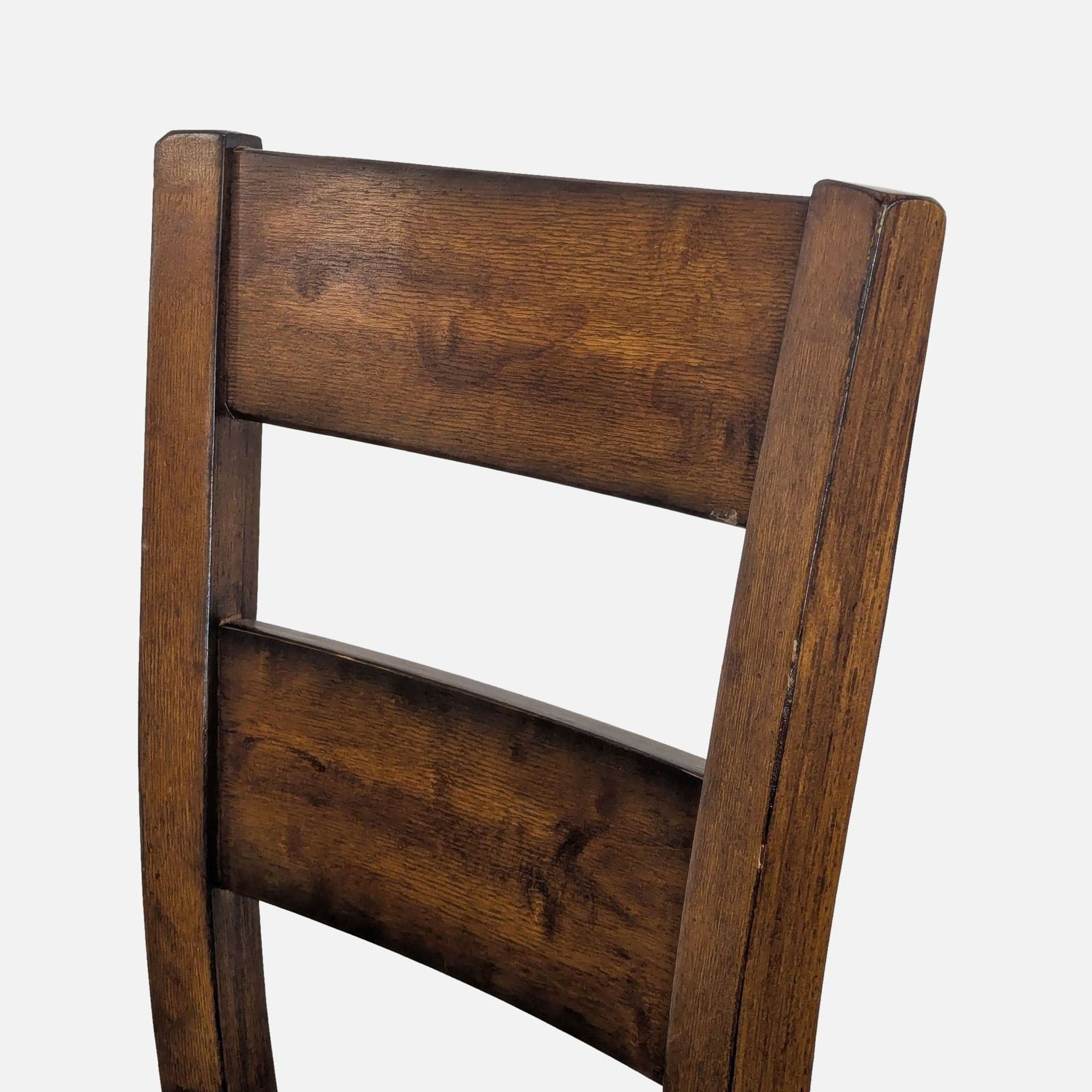 Wooden Bar Stool with Faux Leather Seat - Thumbnail 5