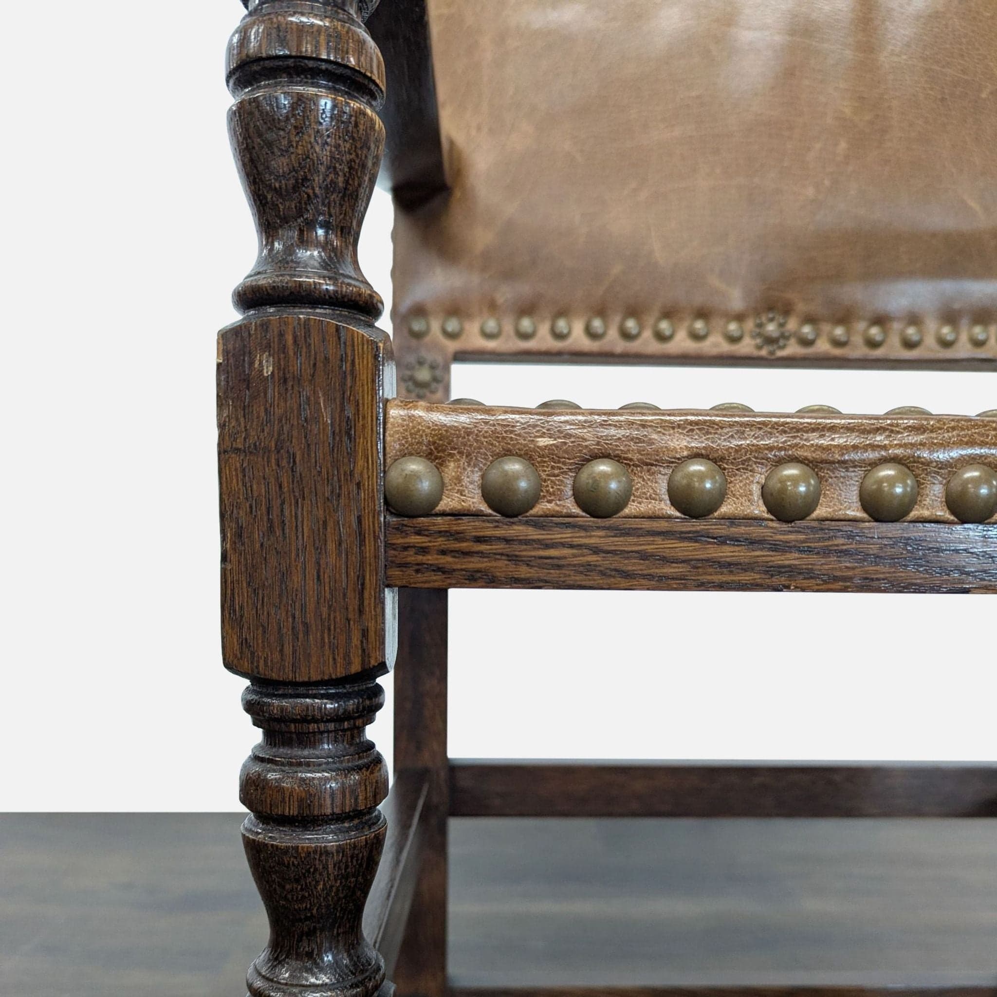 Vintage Leather Dining Armchair - Thumbnail 4