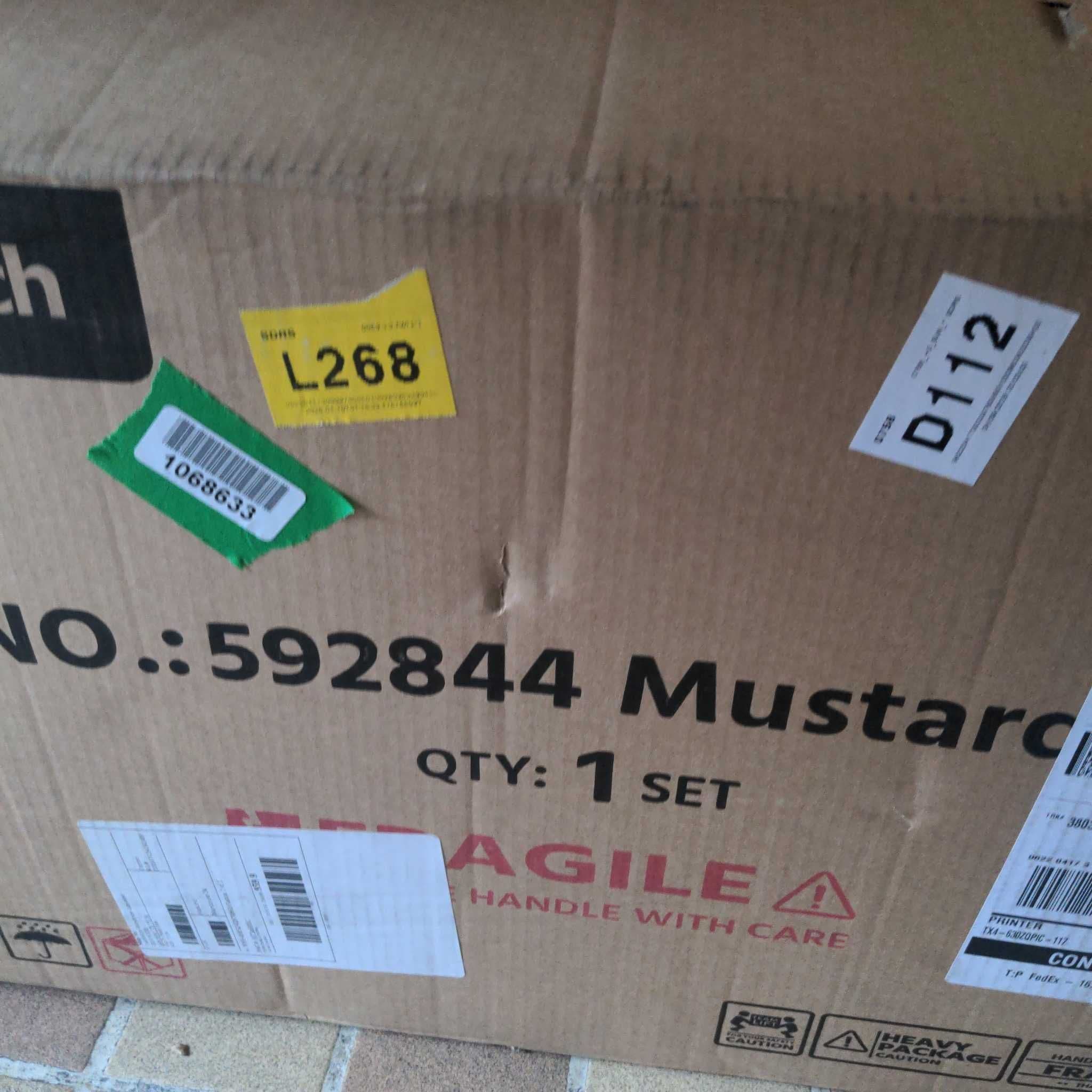 Yaheetech Mustard Yellow Lounge Club Chair - New in Box - Thumbnail 2